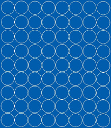 Naklejka koła 5 cm naklejki kółka kropki 72 szt niebieski matowy