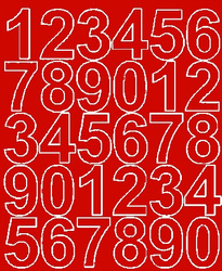 Naklejka cyfry samoprzylepne 4,5 cm naklejki czerwony z połyskiem