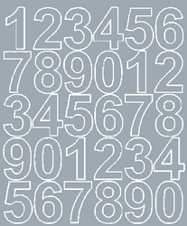 Naklejki cyfry samoprzylepne 4,5 cm srebrny matowy