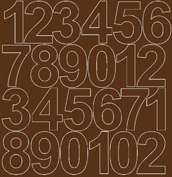Naklejka cyfry samoprzylepne 12 cm naklejki brązowy matowy