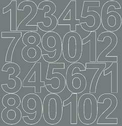Naklejka cyfry samoprzylepne 12 cm naklejki szary matowy