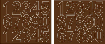 Naklejka cyfry samoprzylepne 6 cm naklejki z folii brązowy matowy