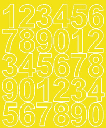 Naklejka cyfry samoprzylepne 4,5 cm naklejki żółty z połyskiem