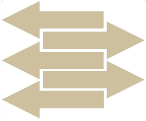 Naklejka strzałki 40x15 cm 5 sztuk naklejki beżowy z połyskiem