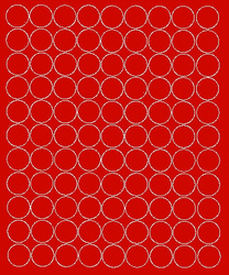 Naklejka koła 4 cm naklejki kółka kropki 99 szt czerwony matowy
