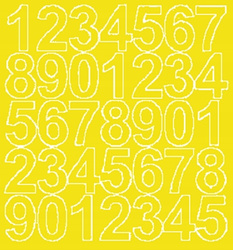 Naklejka cyfry samoprzylepne 4 cm naklejki żółty matowy