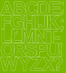 Naklejki litery samoprzylepne 10 cm limonkowy zielony matowy