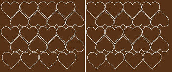 Naklejki serca walentynki 5 cm naklejka 40 sztuk brązowy połysk