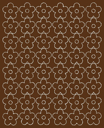 Naklejka na ścianę kwiaty 3 cm kwiatki 48 szt. brązowy połysk