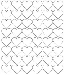 Naklejki serca walentynki 3 cm naklejka seduszko 48 sztuk biały z połyskiem.