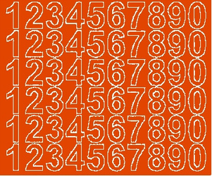 Naklejka cyfry samoprzylepne 3 cm naklejki pomarańczowy matowy