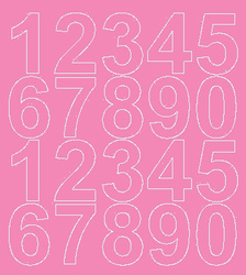 Naklejka cyfry samoprzylepne 5 cm naklejki różowy z połyskiem