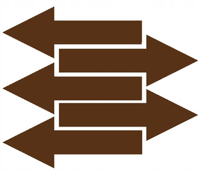 Naklejka strzałki 40x15 cm 5 sztuk naklejki brązowy matowy