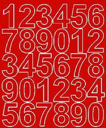 Naklejka cyfry samoprzylepne 4,5 cm naklejki czerwon matowy