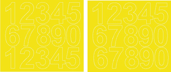 Naklejka cyfry samoprzylepne 6 cm naklejki żółty matowy