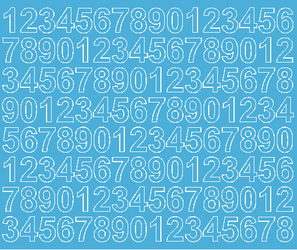 Naklejki cyfry samoprzylepne 2,5 cm jasnoniebieski z połyskiem