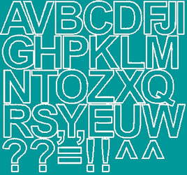 Naklejka litery samoprzylepne 4 cm naklejki turkusowy matowy