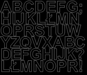 Naklejka litery samoprzylepne 3 cm naklejki czarny z połyskiem