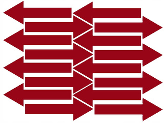Naklejka strzałki 20x7 cm 16 szt naklejki ciemno czerwony połysk