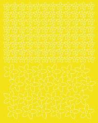 Naklejka na rower kask kwiaty kwiatki 120 szt żółty z połyskiem