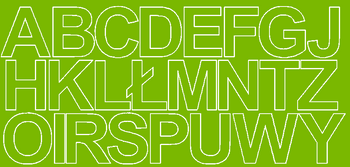 Naklejki litery samoprzylepne 7 cm limonkowy zielony matowy