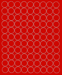 Naklejka koła 4 cm naklejki kółka kropki 99 szt czerwony połysk