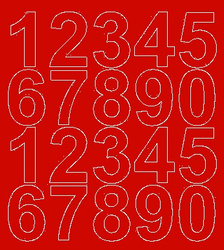 Naklejka cyfry samoprzylepne 5 cm naklejki czerwony matowy