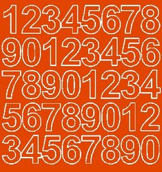 Naklejka cyfry samoprzylepne 3,5 cm naklejki pomarańczowy połysk