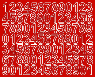 Naklejka cyfry samoprzylepne 2.5 cm naklejki czerwony z połyskiem