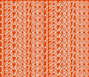 Naklejka cyfry samoprzylepne 1,5 cm naklejki pomarańczowy matowy