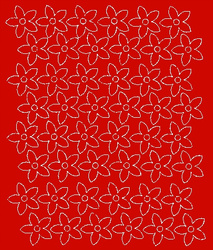 Naklejka na ścianę kwiaty 3 cm kwiatki 48 szt czerwony połysk