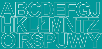 Naklejka litery samoprzylepne 7 cm naklejki turkusowy matowy