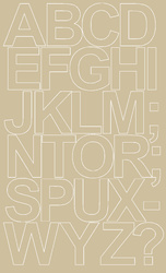 Naklejka litery samoprzylepne 12 cm naklejki beżowy z połyskiem