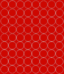 Naklejka koła 5 cm naklejki kółka kropki 72 szt czerwony matowy