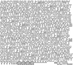 Naklejka litery samoprzylepne 1 cm naklejki biały matowy