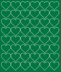 Naklejki serca walentynki 3 cm naklejka 48 sztuk zielony połysk