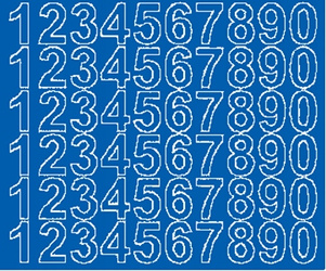 Naklejka cyfry samoprzylepne 3 cm naklejki niebieski matowy