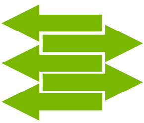 Naklejki strzałki, strzałka 40x15 cm 5 szt. limonkowy zielony matowy