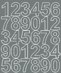 Naklejka cyfry samoprzylepne 4,5 cm naklejki szary matowy