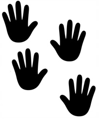 Naklejki dłonie 4 szt. ścieżka sensoryczna czarny matowy