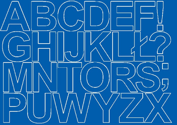 Naklejka litery samoprzylepne 8 cm naklejki niebieski z połyskiem