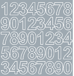 Naklejki cyfry samoprzylepne 3,5 cm srebrny z połyskiem