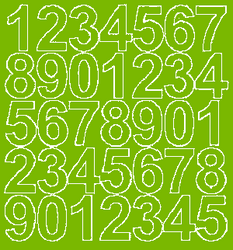 Naklejki cyfry samoprzylepne 4 cm limonkowy zielony z połyskiem