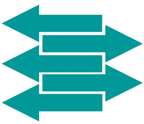Naklejka strzałki 40x15 cm 5 sztuk naklejki turkusowy z połyskiem