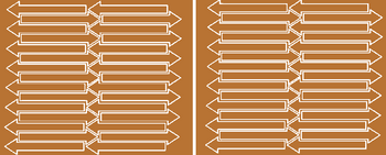 Naklejki strzałki, strzałka 10x2 cm 60 szt. miedziany z połyskiem