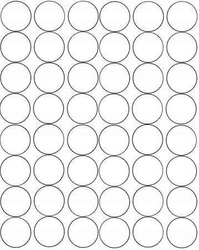 Naklejka koła 6 cm naklejki kółka kropki 48 sztuk biały matowy.
