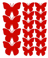 Naklejka na ścianę motyle naklejki 32 szt. czerwony z połyskiem