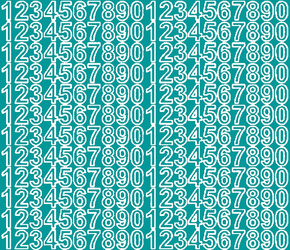 Naklejka cyfry samoprzylepne 1,5 cm naklejki turkusowy matowy