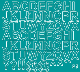 Naklejka litery samoprzylepne 2,5 cm naklejki turkusowy połysk