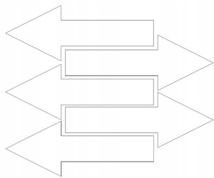 Naklejka strzałki 40x15 cm 5 sztuk naklejki biały z połyskiem